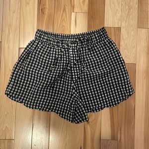 Ganni Seersucker Gingham Shorts 34 Small